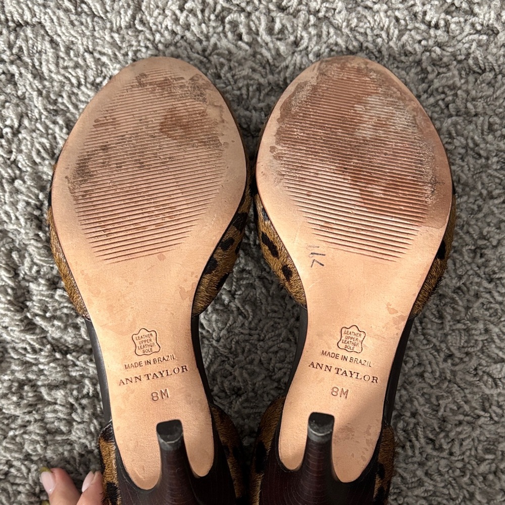 Ann Taylor Leopard Print Peep-Toe Heels - Picture 11 of 14